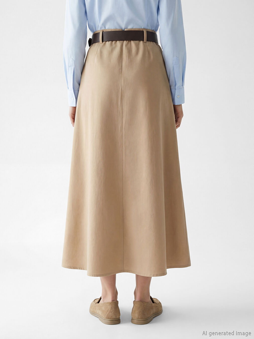 әйелдерге арналған белдікті а-пішінді қатпарлы белдемше-3