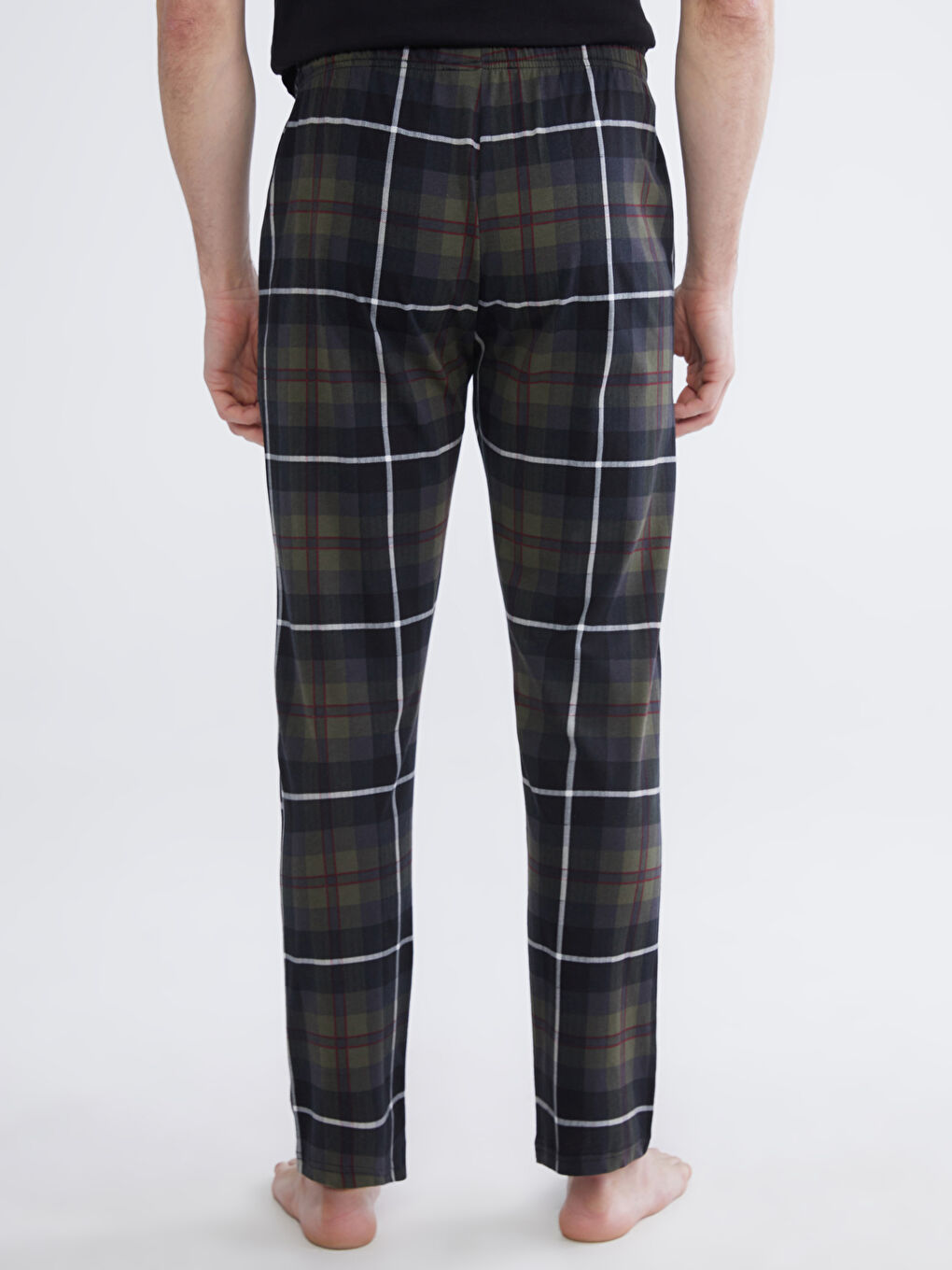 Lacivert Standart Kalıp Ekose Erkek Pijama Altı 2'li-4