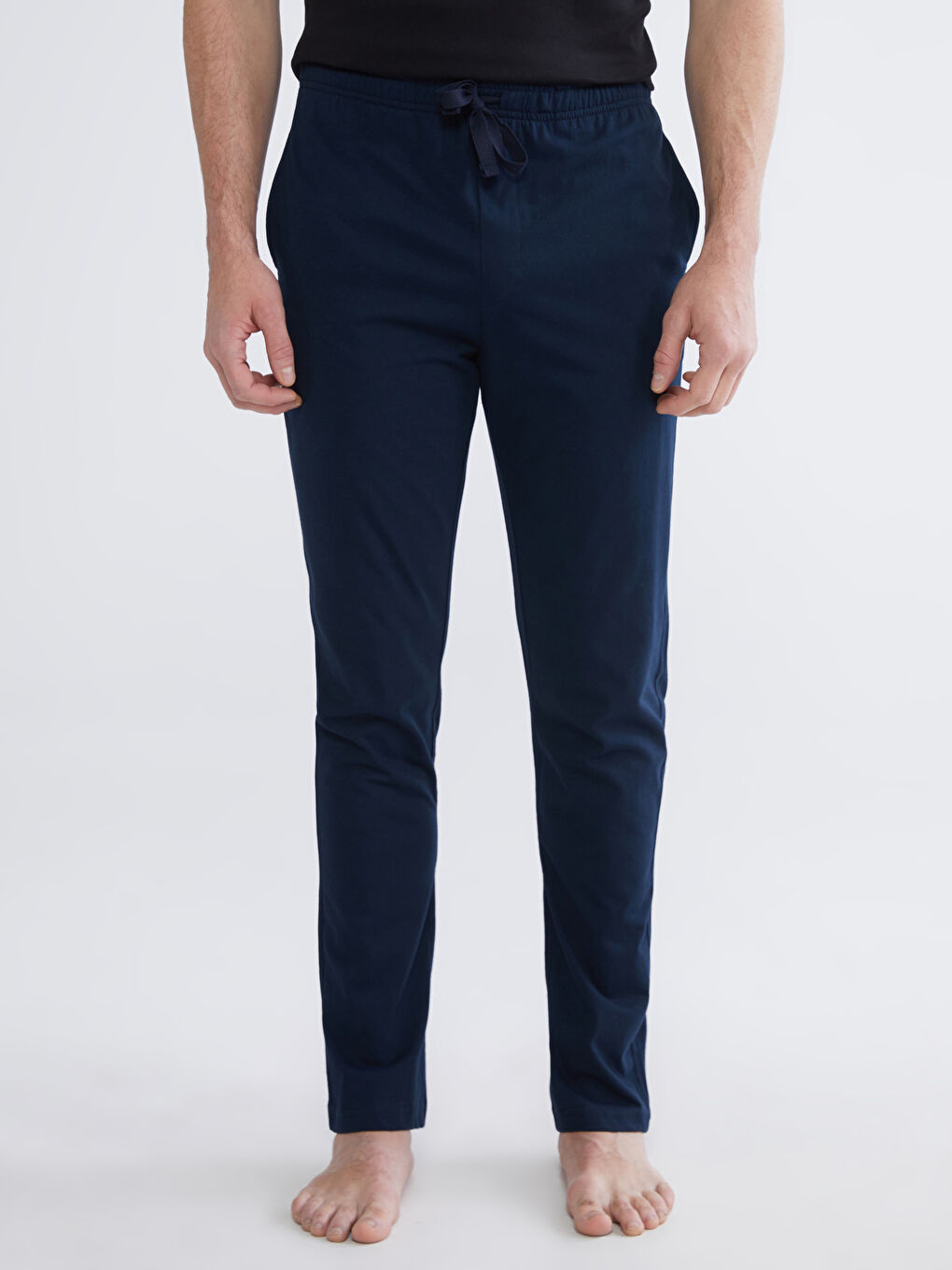 Lacivert Standart Kalıp Ekose Erkek Pijama Altı 2'li-5