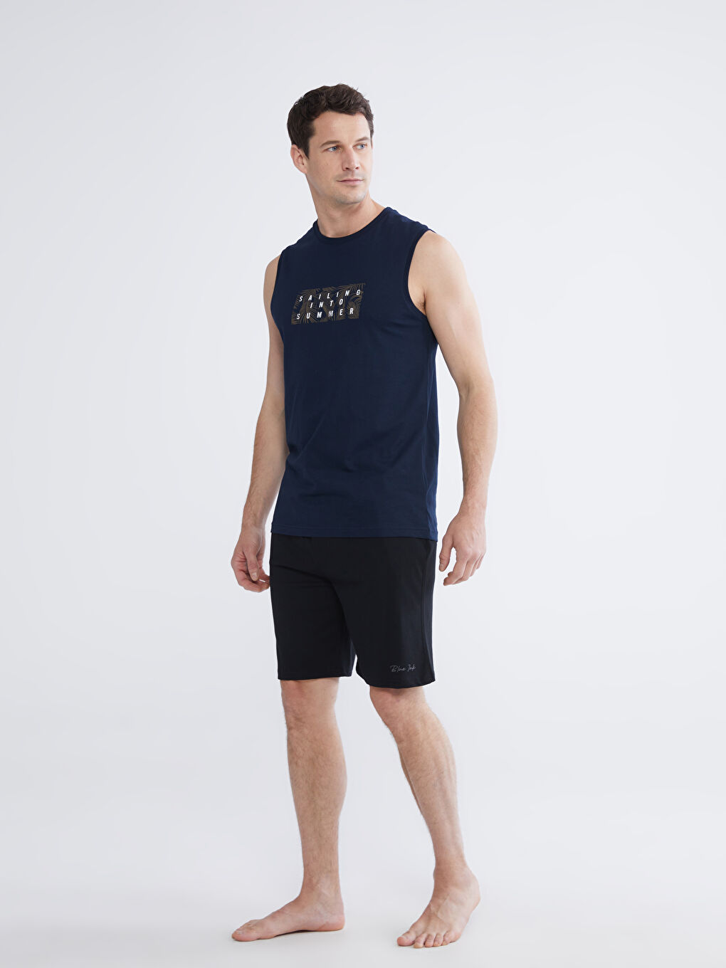 Lacivert Slim Fit Erkek Şort 2'li	-6