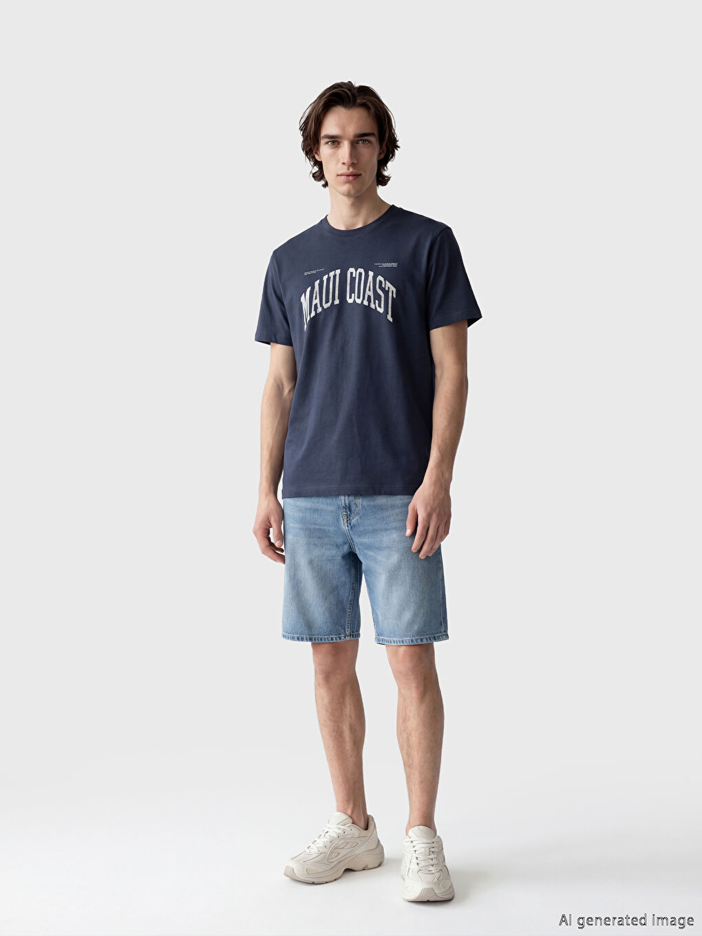 T-shirt à col rond imprimé pour homme-1