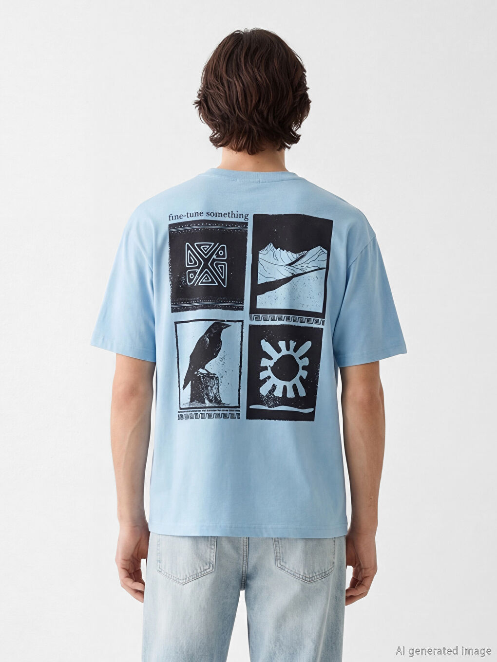 T-shirt à col rond imprimé pour homme-2