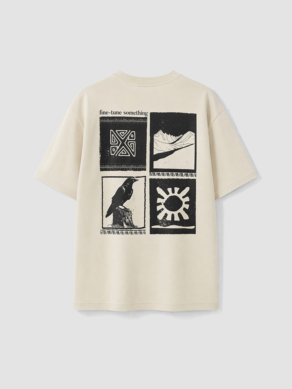 Man Beige T-Shirt-1