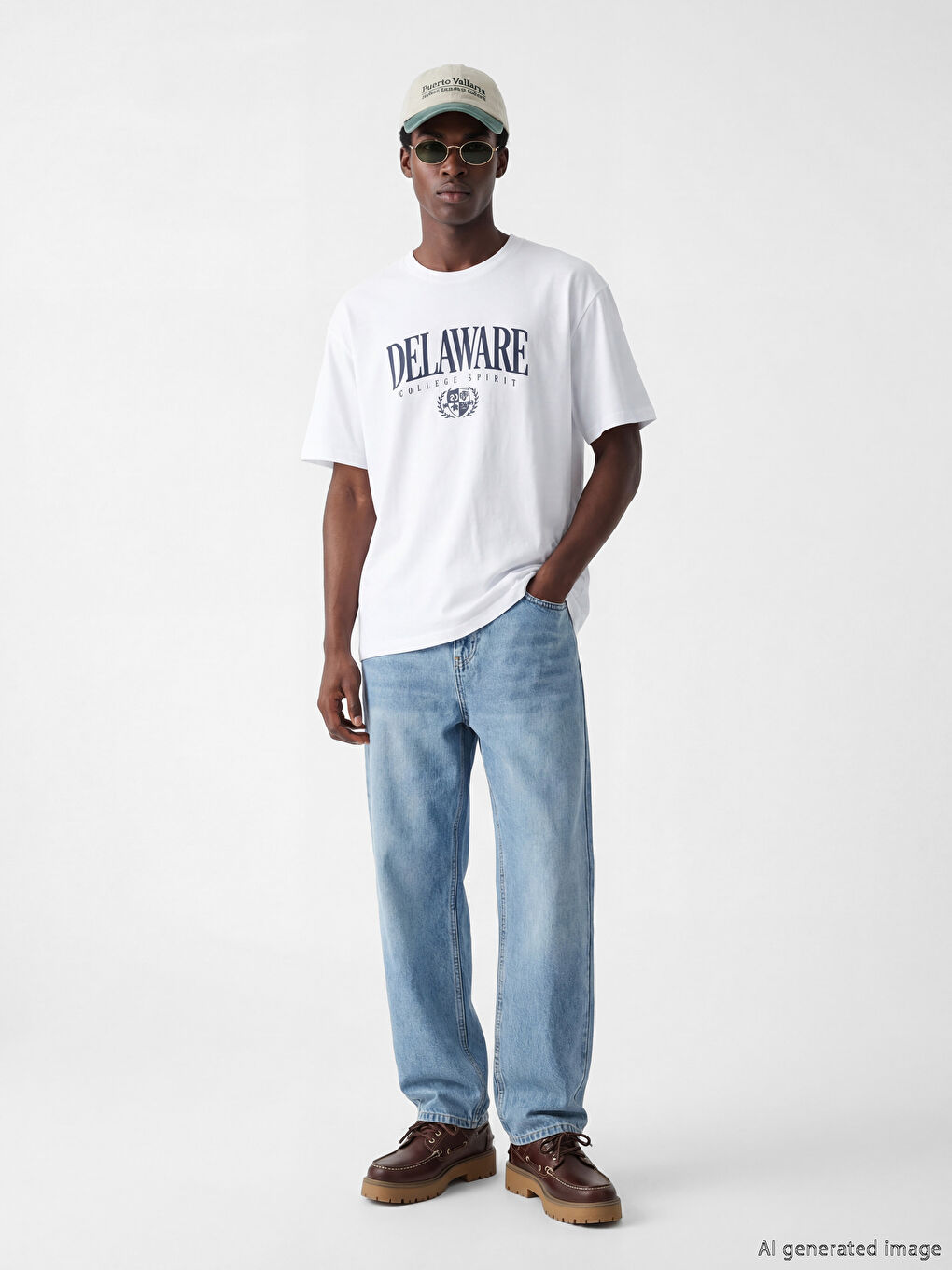 تي شيرت رجالي مطبوع بكول مدور-1