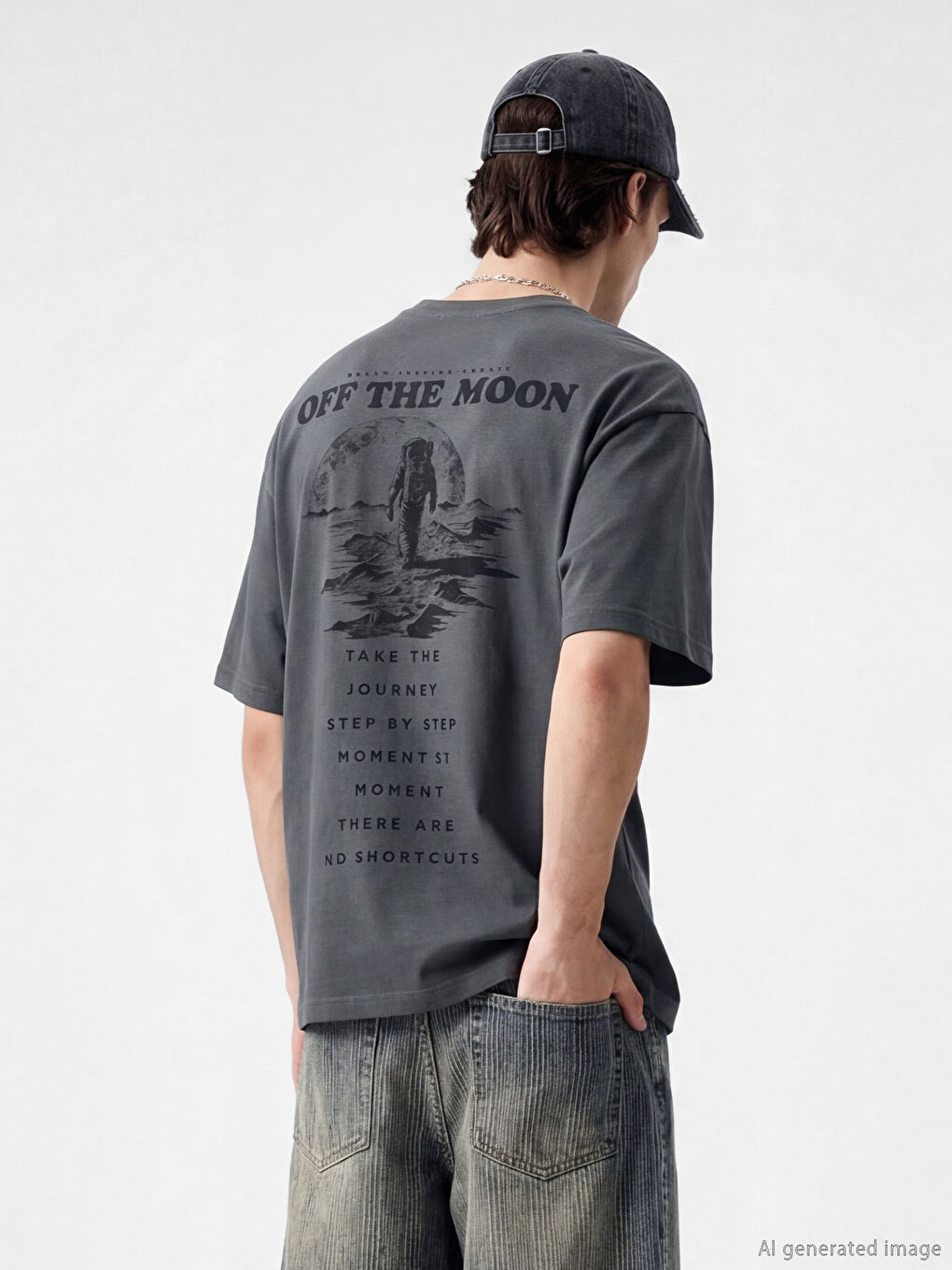 T-shirt à col rond imprimé pour homme-1