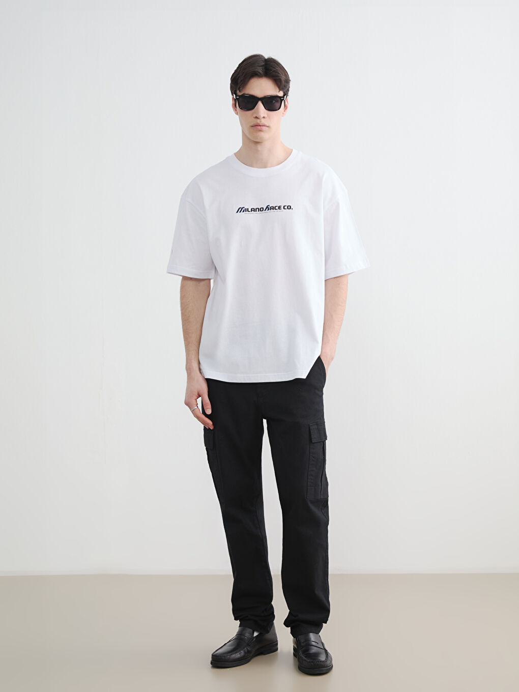 T-shirt à col rond imprimé Milano pour homme-1