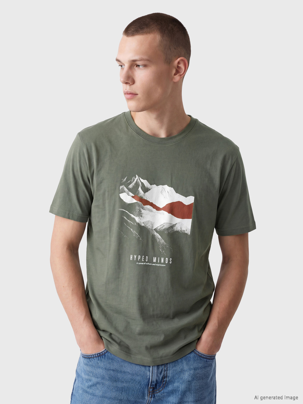 Crew Neck Printed Men's T-shirt