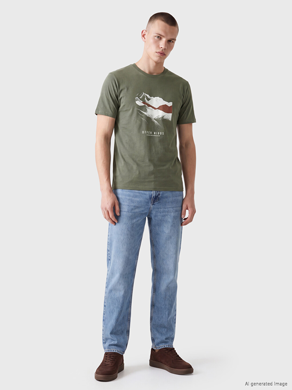 Crew Neck Printed Men's T-shirt-1