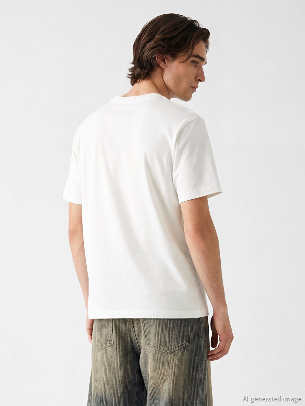 تي شيرت رجالي مطبوع بكول مدور-2