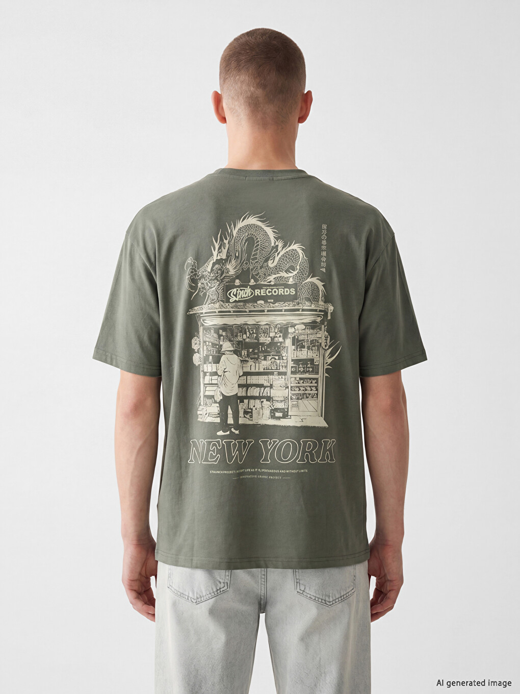 T-shirt Homme Col Rond Imprimé New York-3