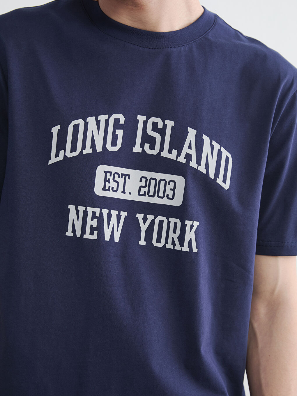 Long Island Printed Crew Neck Men's T-Shirt-2