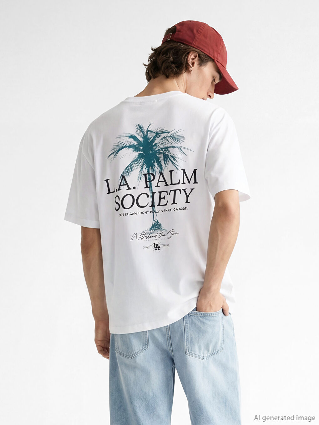 T-shirt à col rond imprimé pour homme