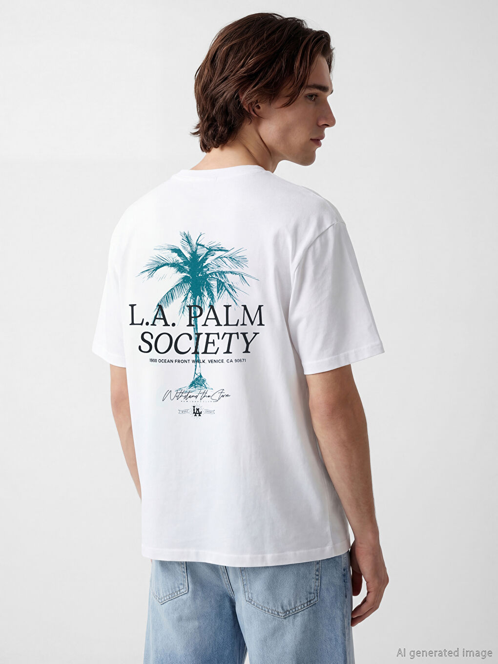 T-shirt à col rond imprimé pour homme-2