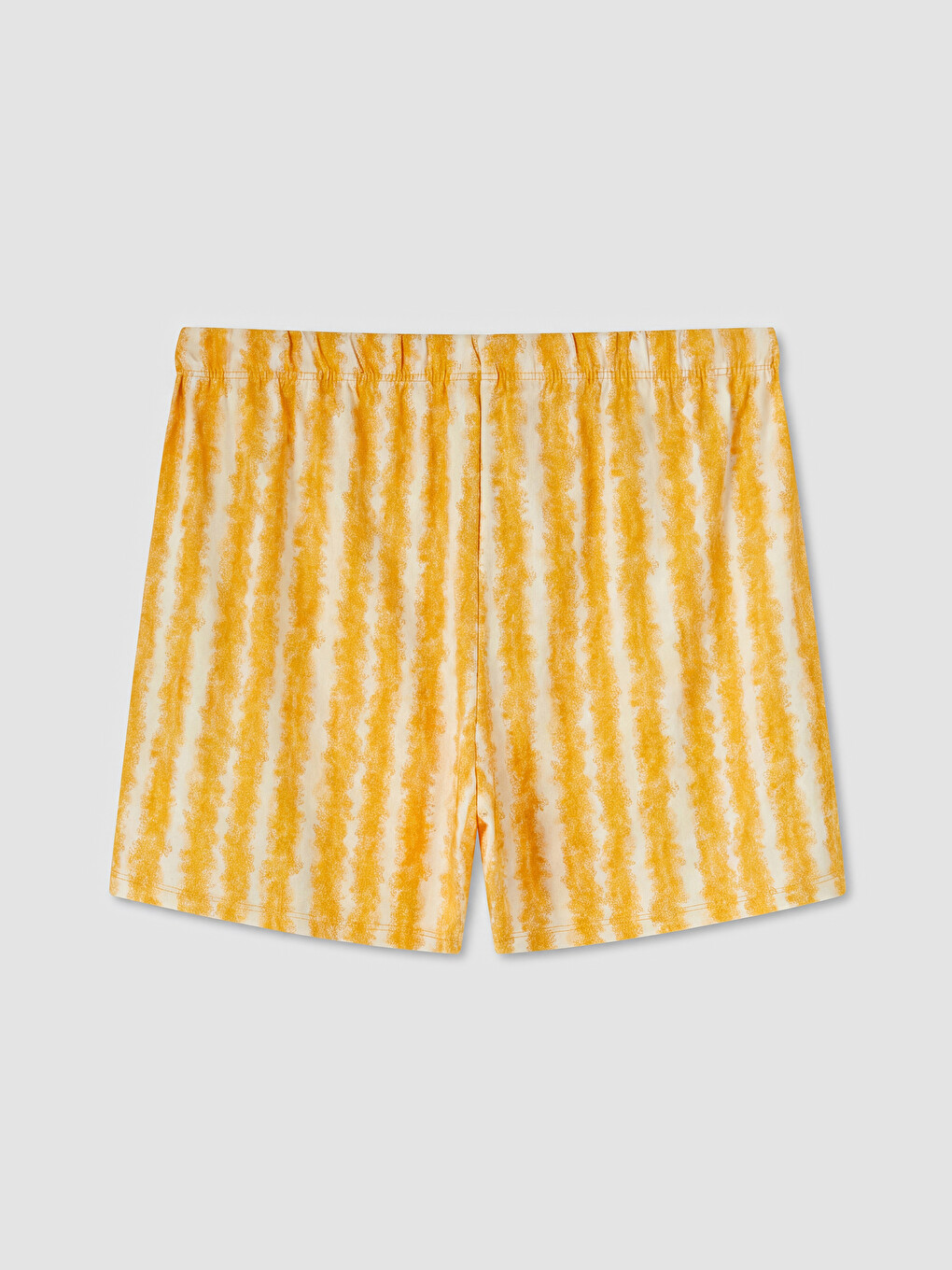 Sarı Çizgili Kadın Şort Pijama Altı-1
