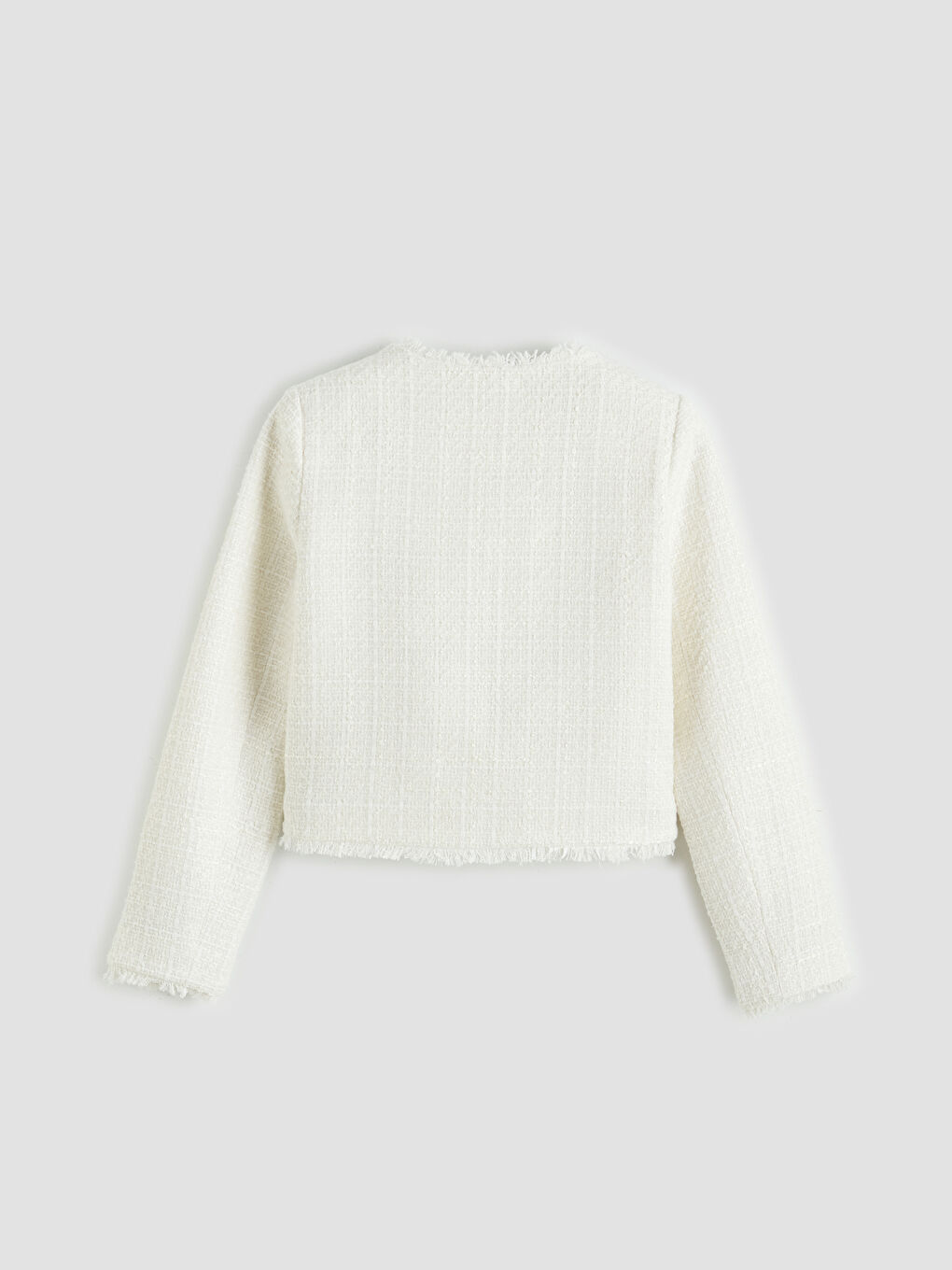 Ekru Bisiklet Yaka Kadın Tüvit Ceket-1