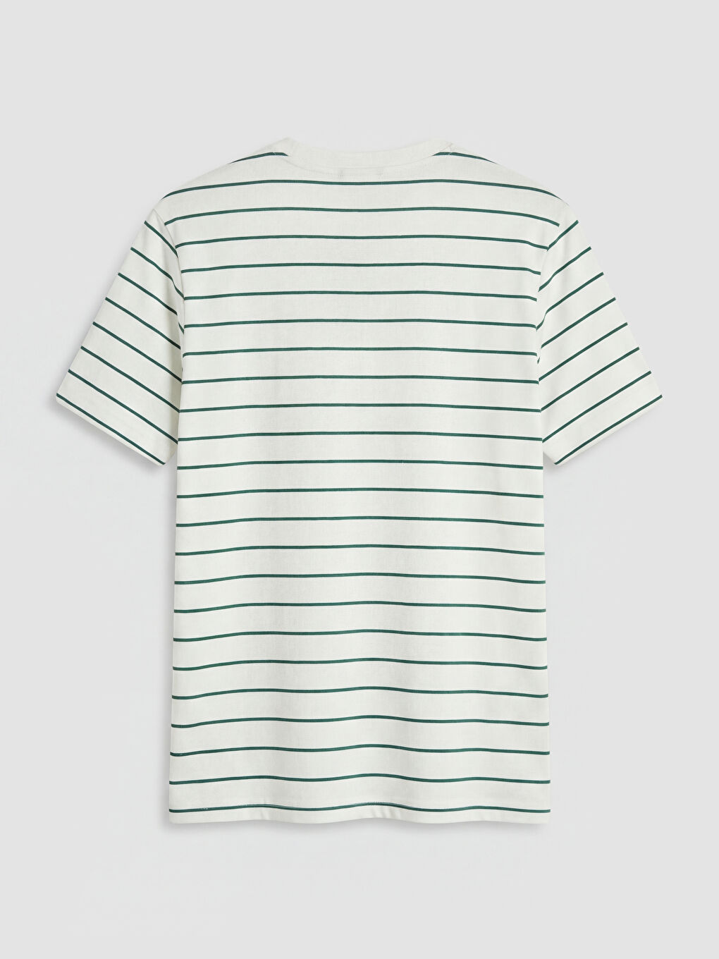 Yeşil Bisiklet Yaka Nakışlı Erkek Tişört-1