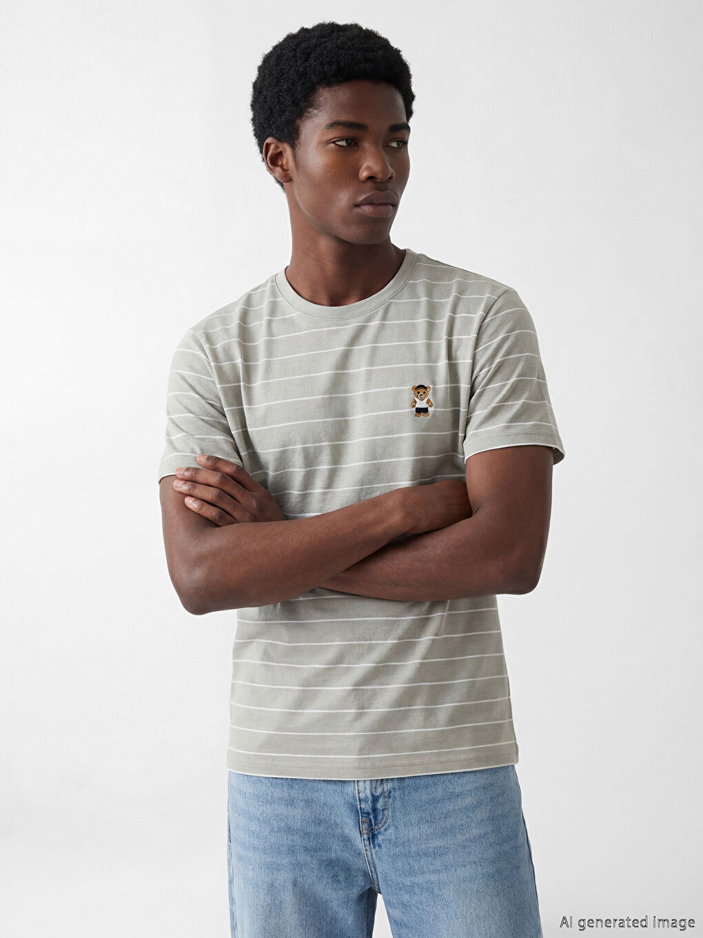 Crew Neck Embroidered Men's T-Shirt