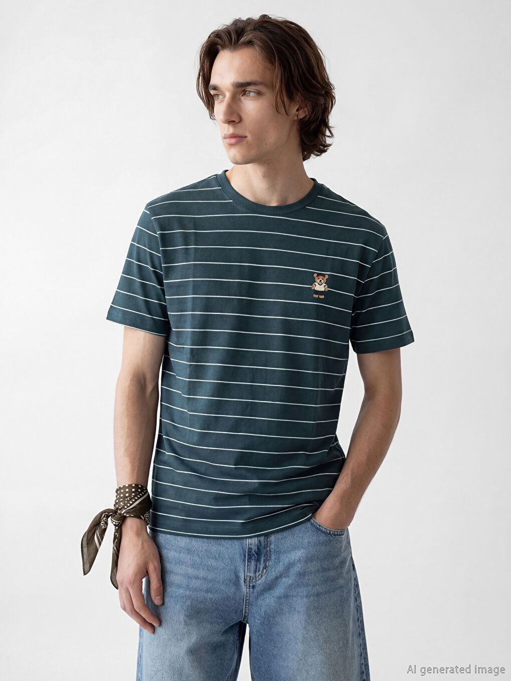 Crew Neck Embroidered Men's T-Shirt