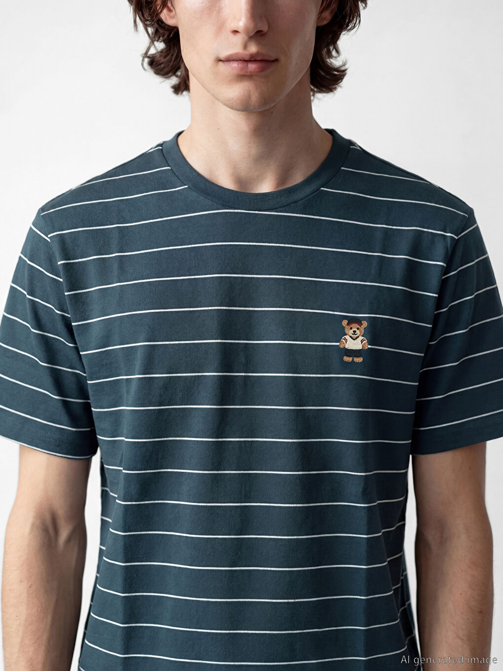 Crew Neck Embroidered Men's T-Shirt-2