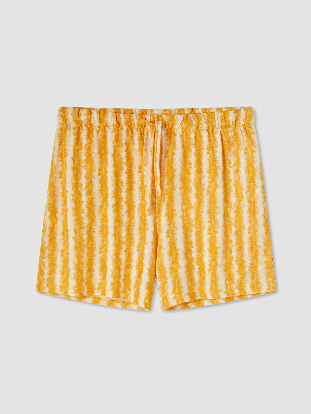 Sarı Bisiklet Yaka Kadın Şortlu Pijama Takımı-6