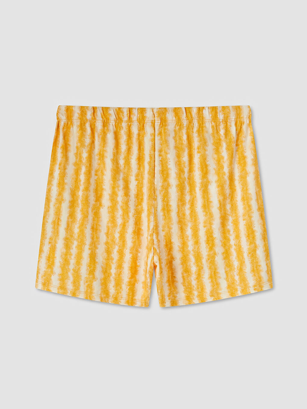 Sarı Bisiklet Yaka Kadın Şortlu Pijama Takımı-10