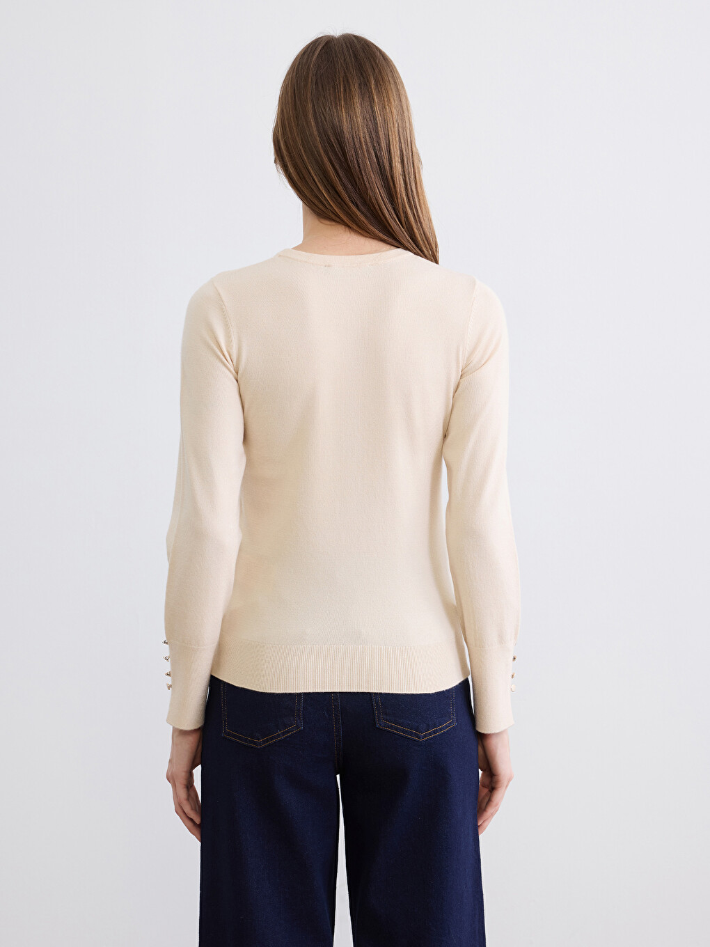 Crew Neck Women's Knitwear Sweater-3