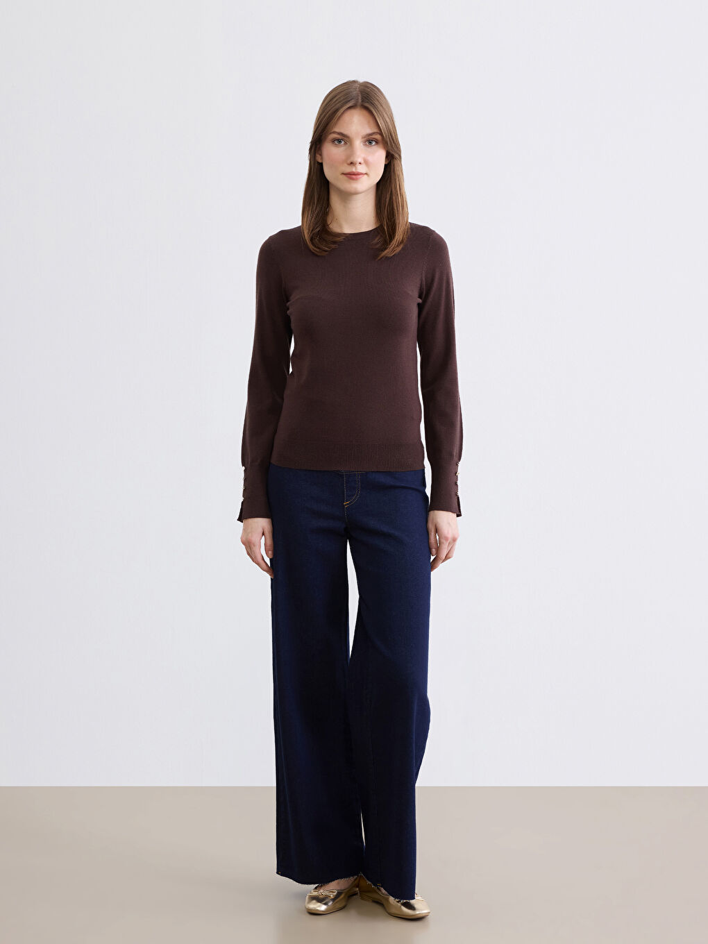 Woman BROWN Sweater-1