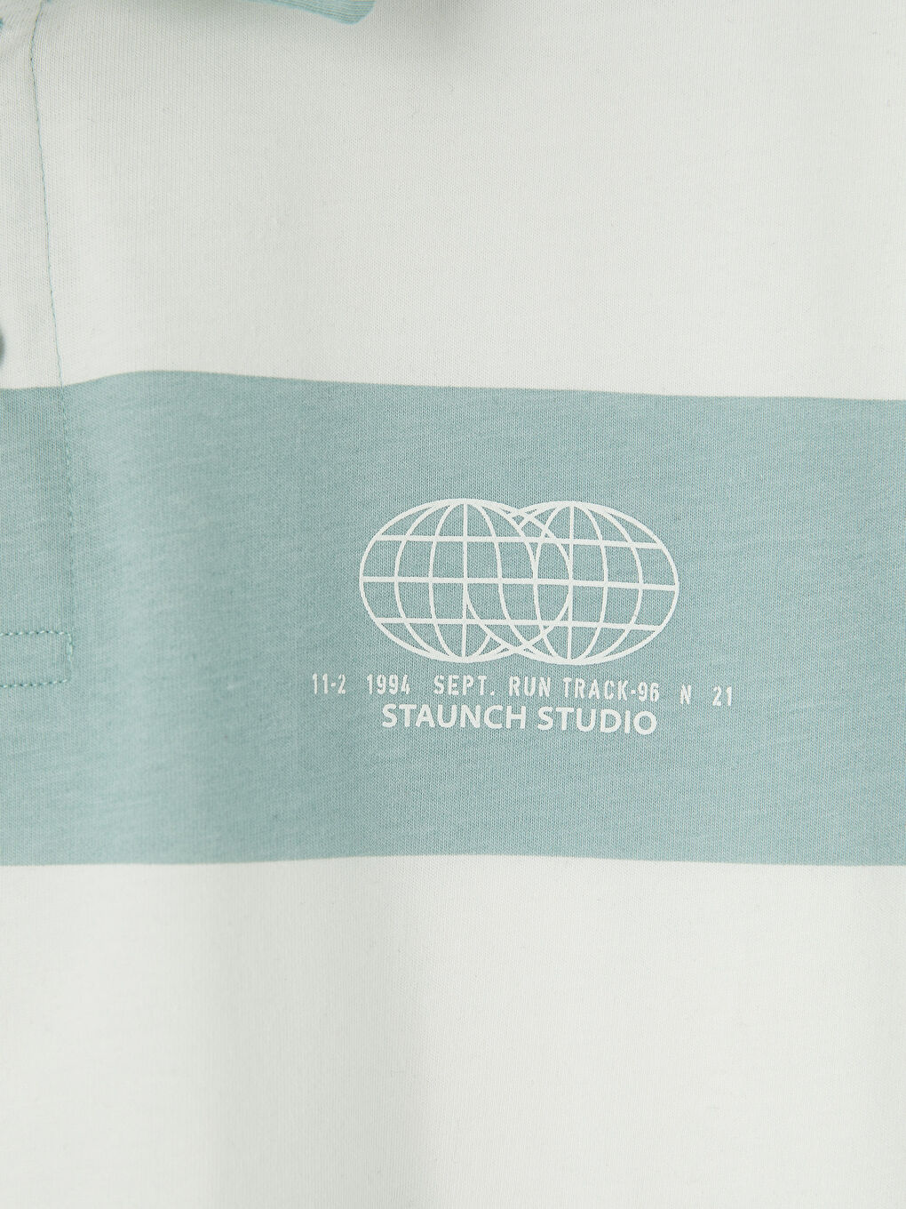 Mavi Polo Yaka Çizgili Penye Erkek Tişört-3