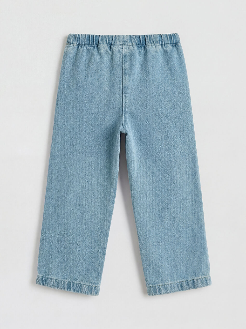 İndigo Kız Çocuk Beli Bağcıklı Jean Pantolon-1