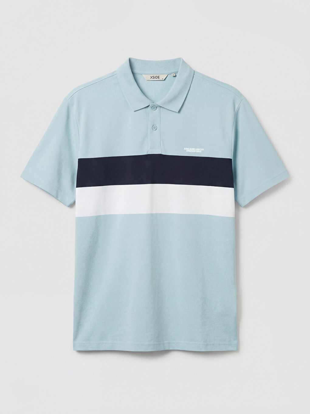 Mavi Polo Yaka Oversize Erkek Penye Tişört