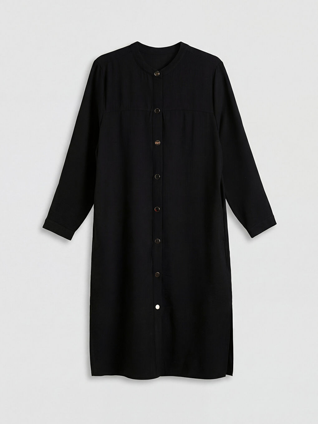 Crew Neck Linen-Look Women's Abaya-4