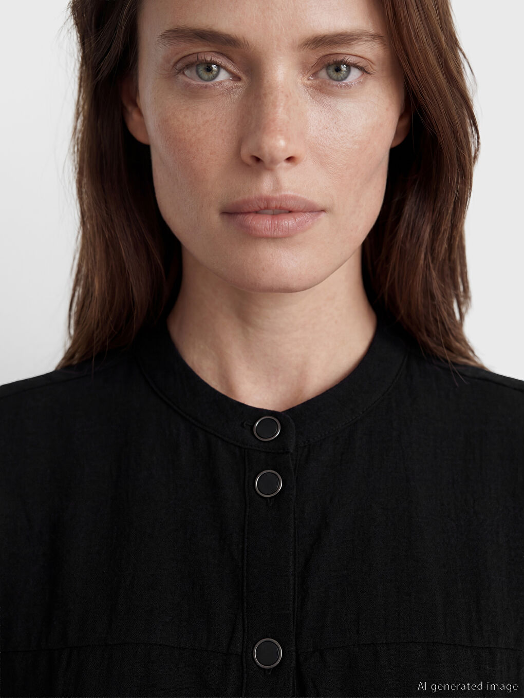 Crew Neck Linen-Look Women's Abaya-2