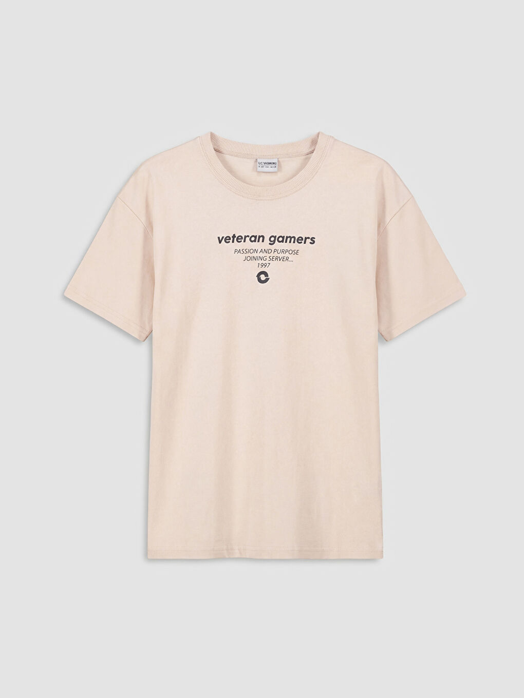 Bej Baskılı Erkek Çocuk Tişört ve Şort-1