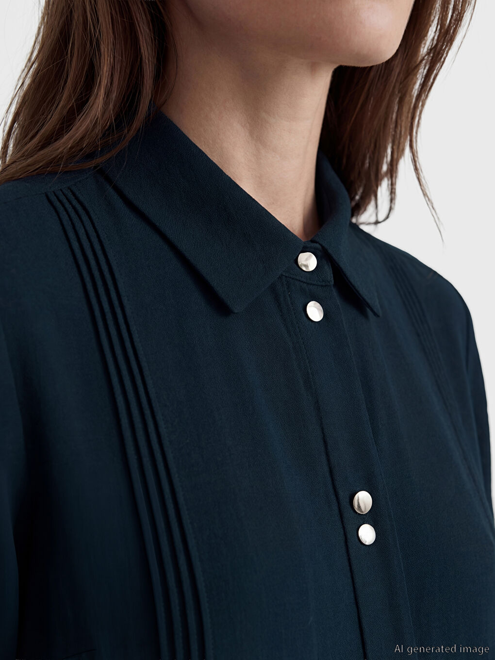 عباية نسائية بياقة قميص بملمس الكتان-2