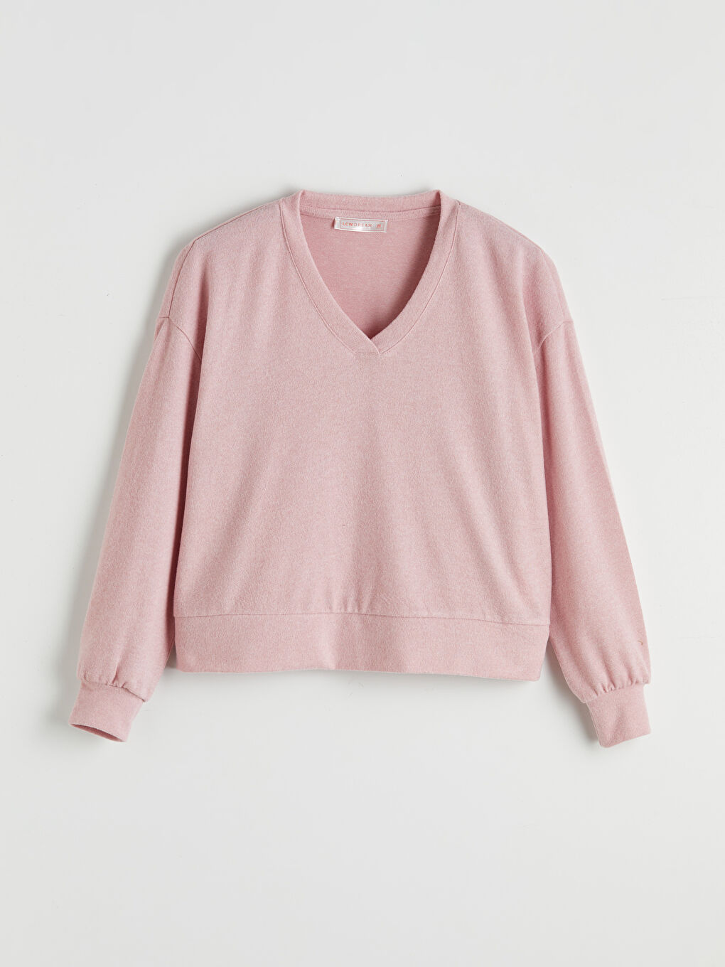 Pembe V Yaka Kadın Pijama Takım-5