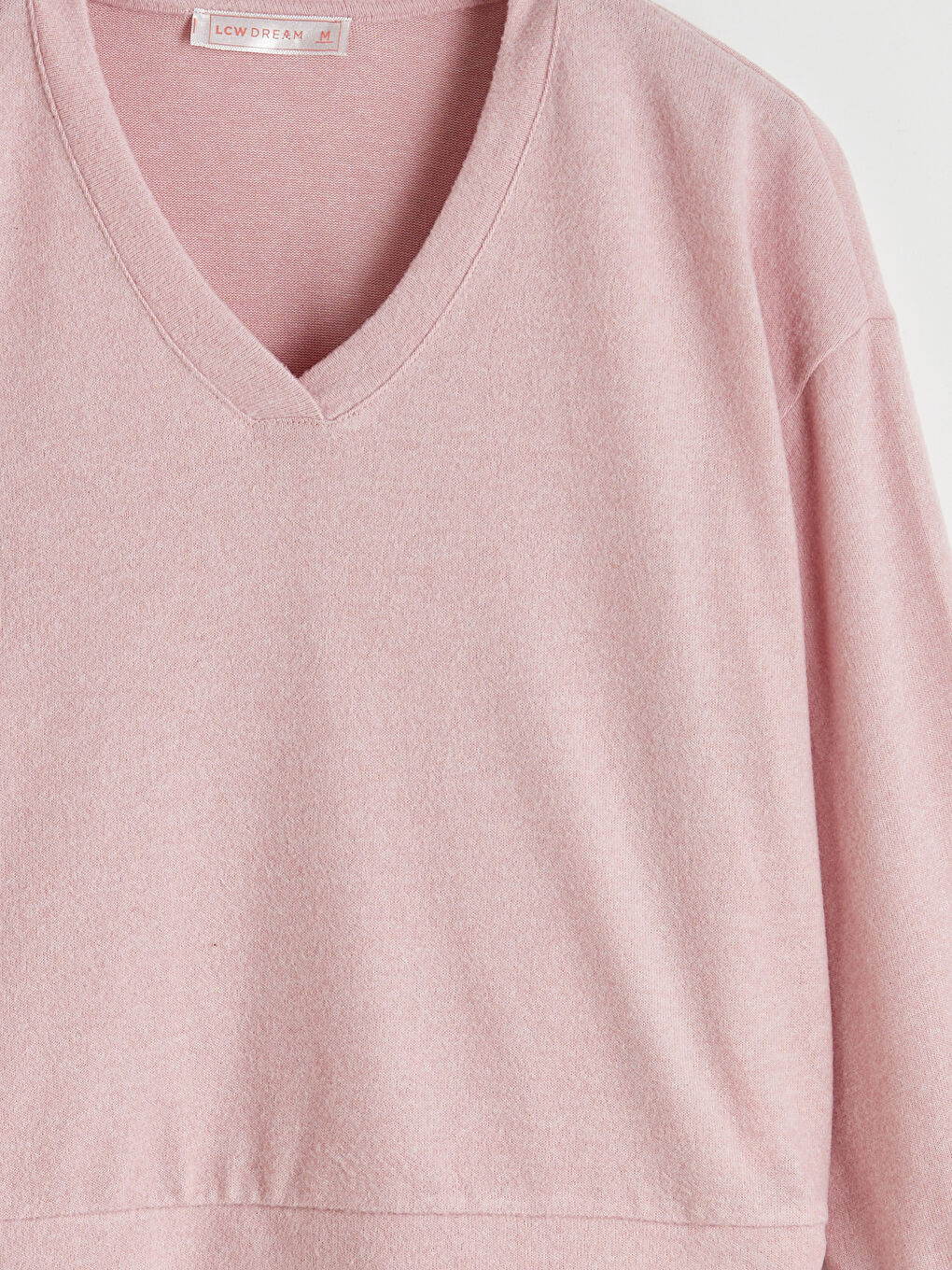 Pembe V Yaka Kadın Pijama Takım-9