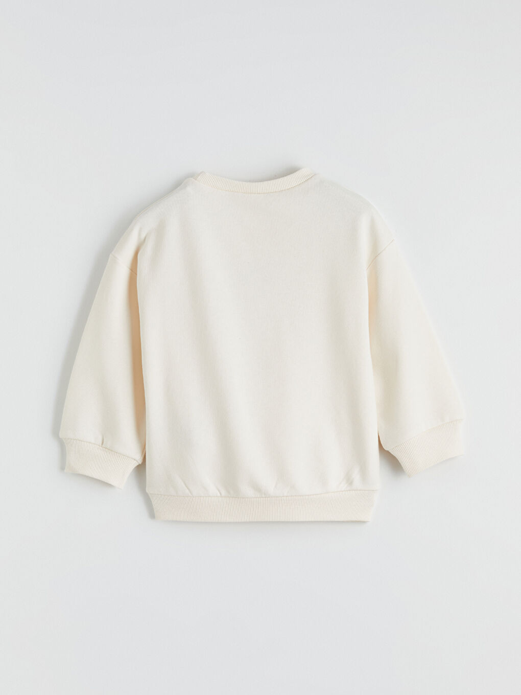 Ekru Baskılı Bisiklet Yaka Kız Çocuk Sweatshirt-2