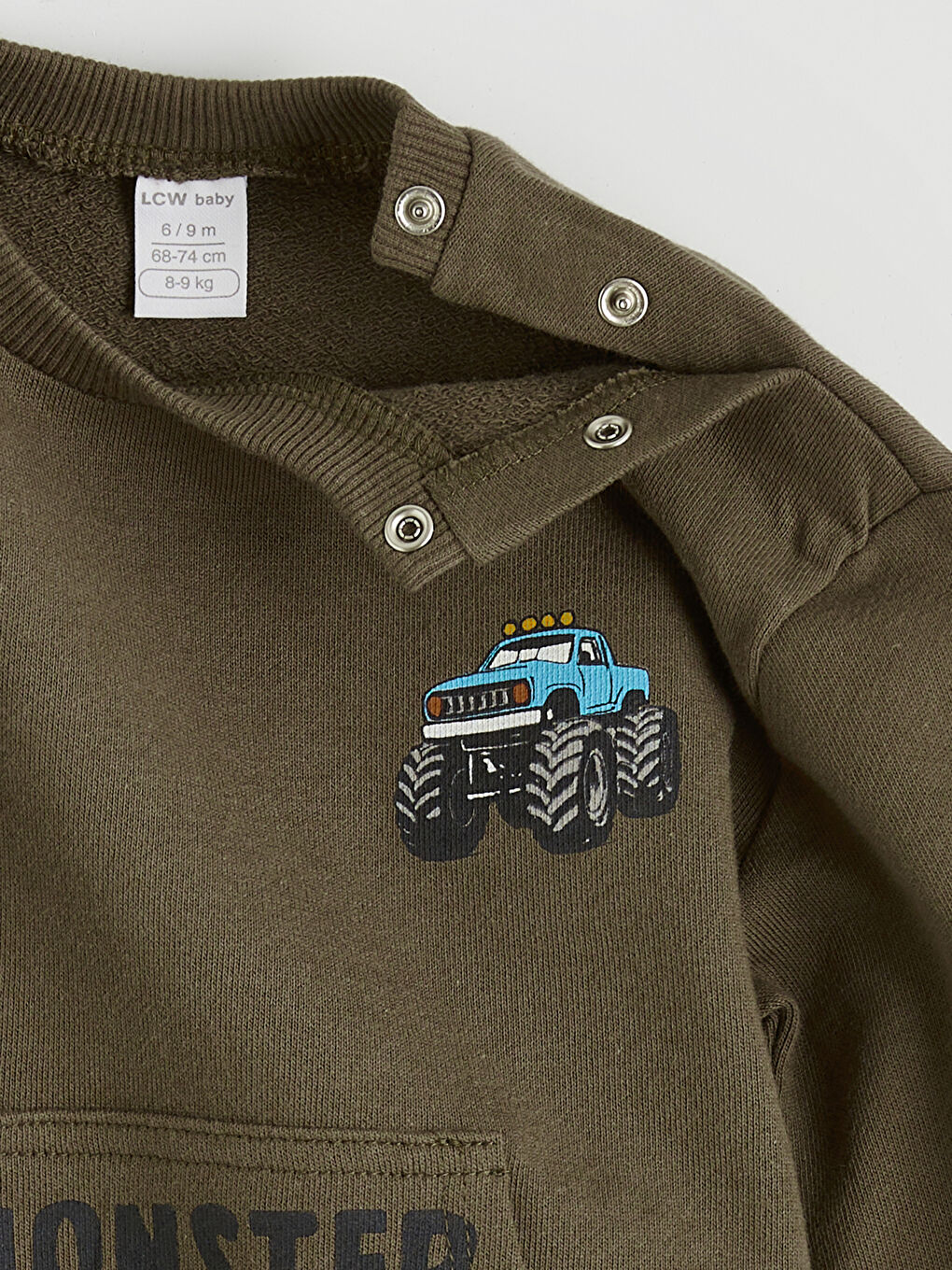 Kahverengi Baskılı Erkek Bebek Sweatshirt ve Eşofman Altı-3