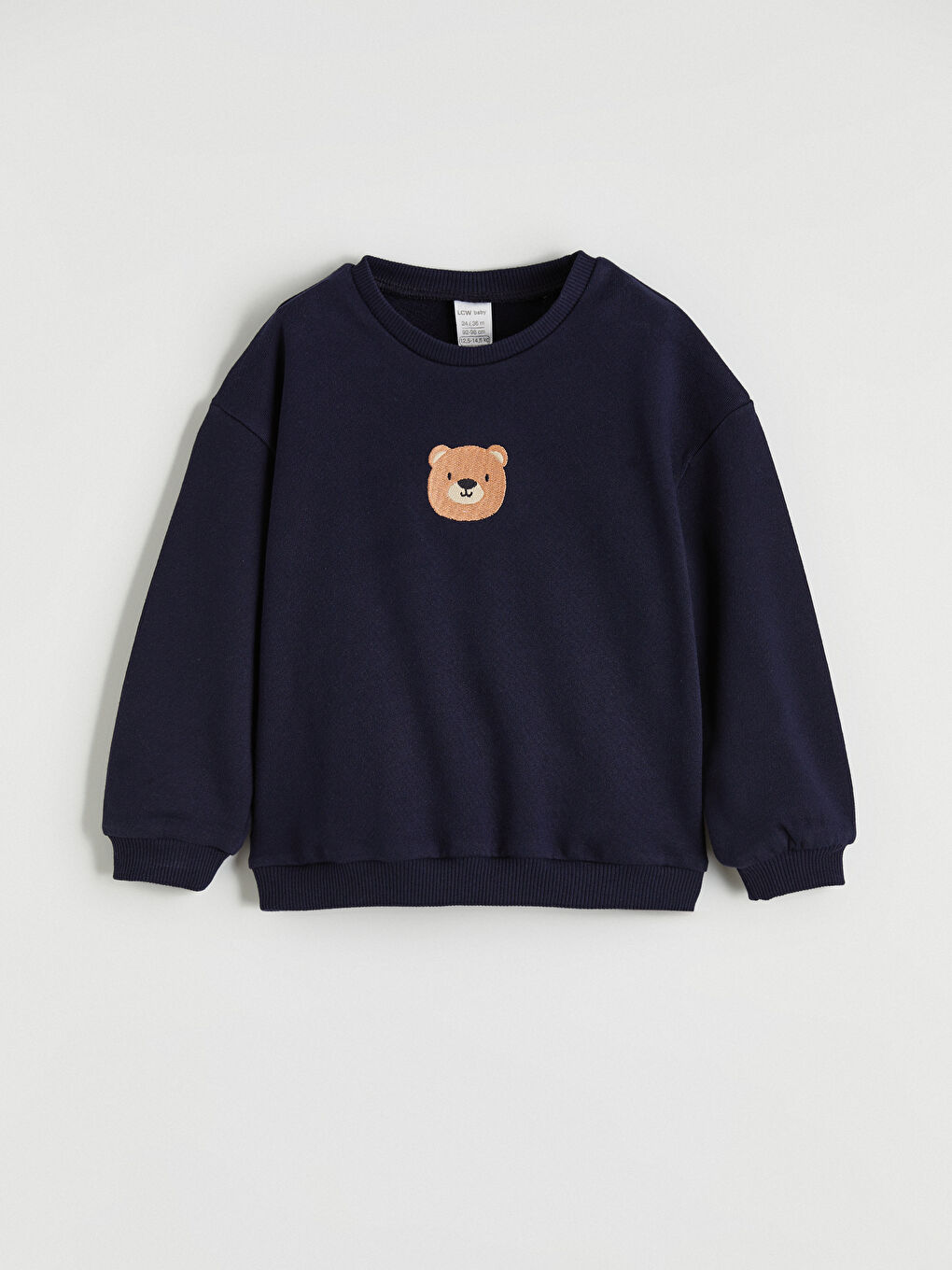 Lacivert Ayıcık Nakışlı Erkek Bebek Sweatshirt ve Eşofman Altı-1