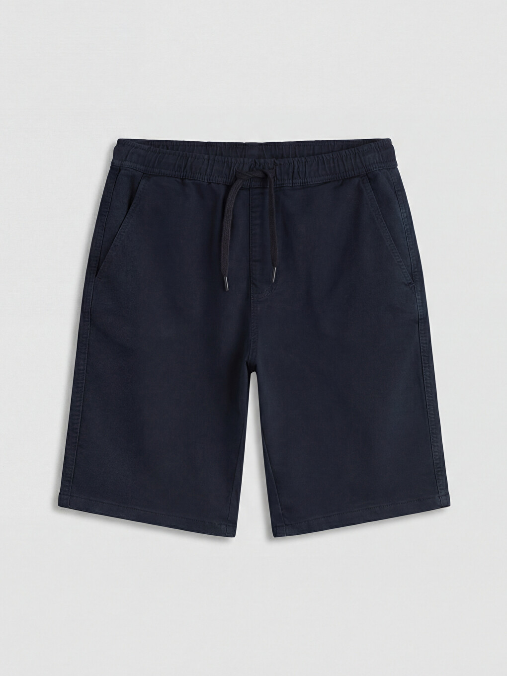 Man Navy Denim Shorts-4