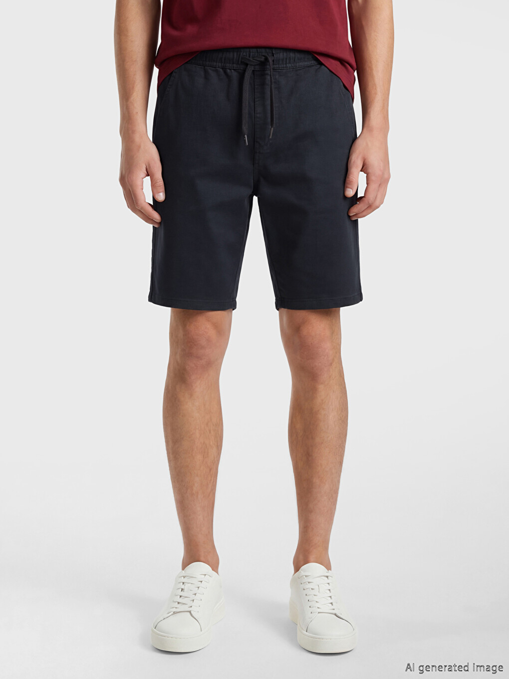 Man Navy Denim Shorts-1
