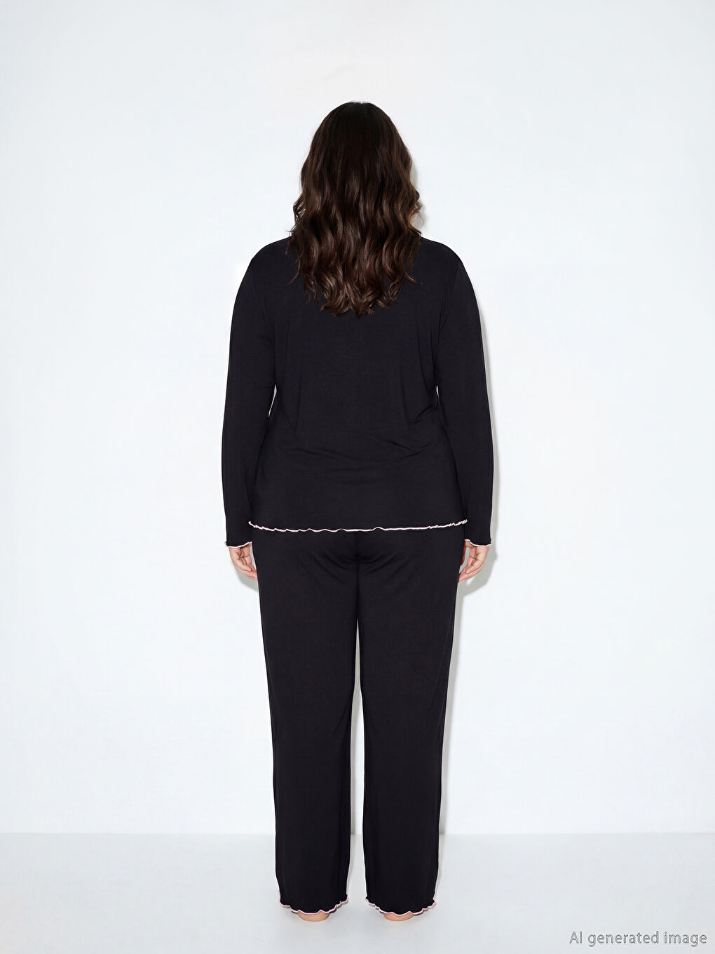 Ensemble de pyjama à encolure en V pour femmes-4