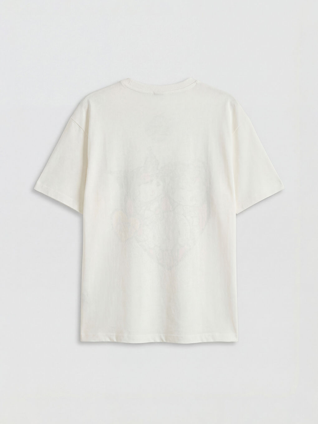 Ekru Bisiklet Yaka Hello Kitty Baskılı Kız Çocuk Tişört-1