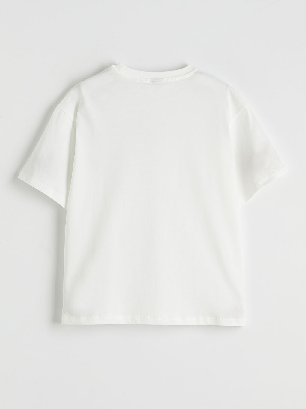 Ekru Bisiklet Yaka Cinnamoroll Baskılı Kız Çocuk Tişört-3