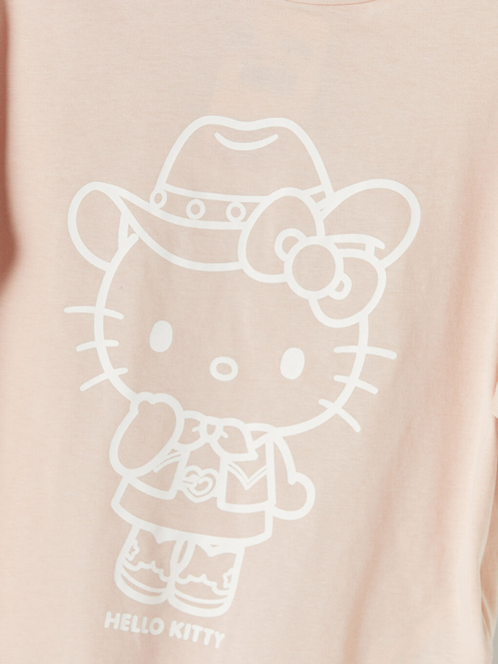 Pembe Bisiklet Yaka Hello Kitty Baskılı Kız Çocuk Tişört-2