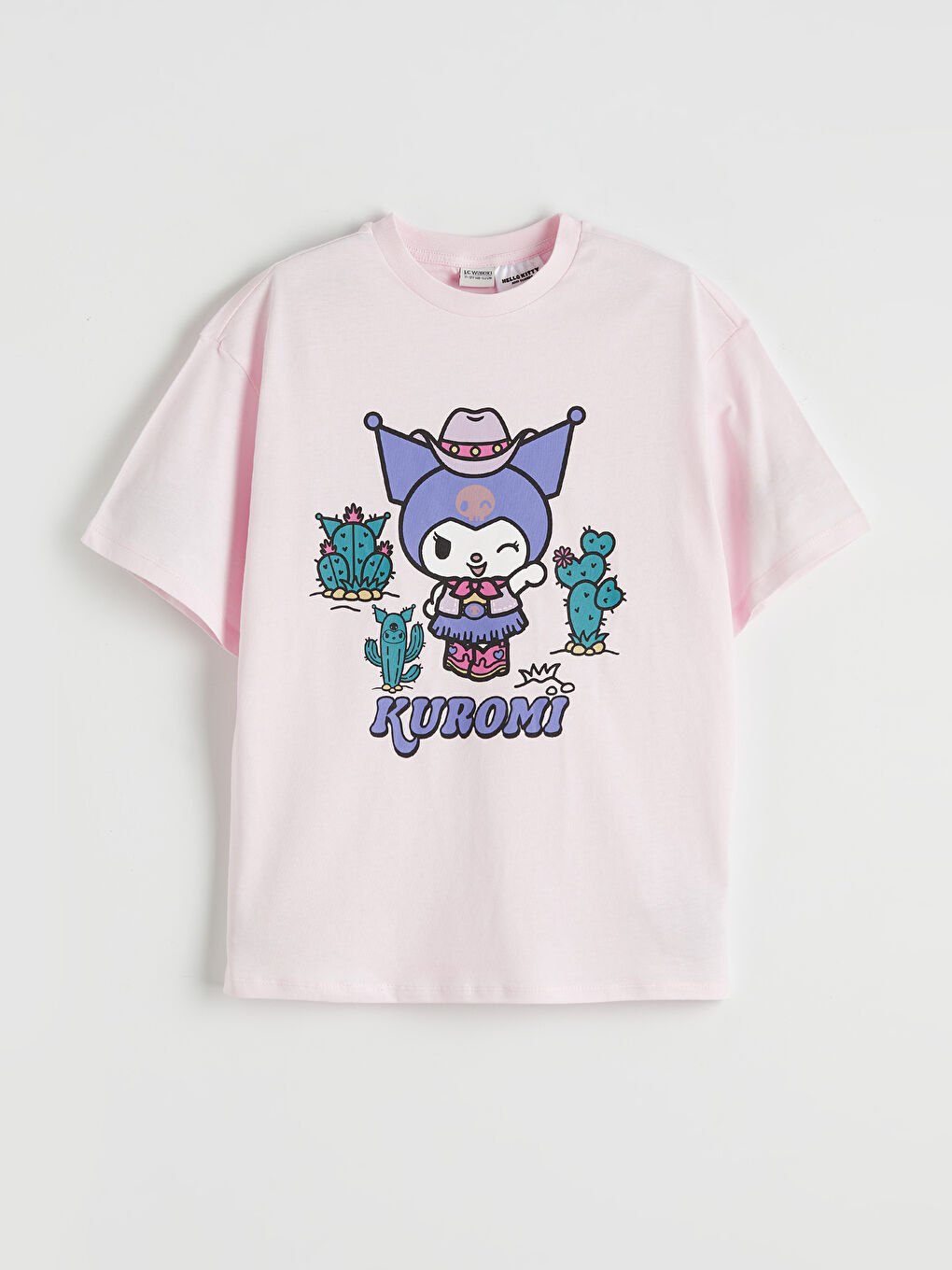 Pembe Hello Kitty Baskılı Kız Çocuk 3'lü Tişört-1