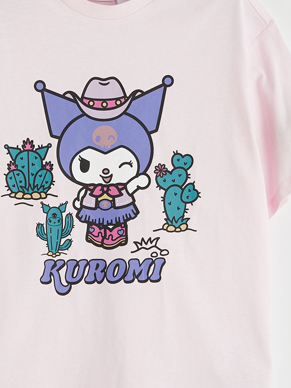 Pembe Hello Kitty Baskılı Kız Çocuk 3'lü Tişört-5