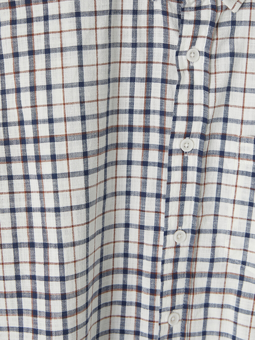 Lacivert Regular Fit Ekose Poplin Erkek Gömlek-1