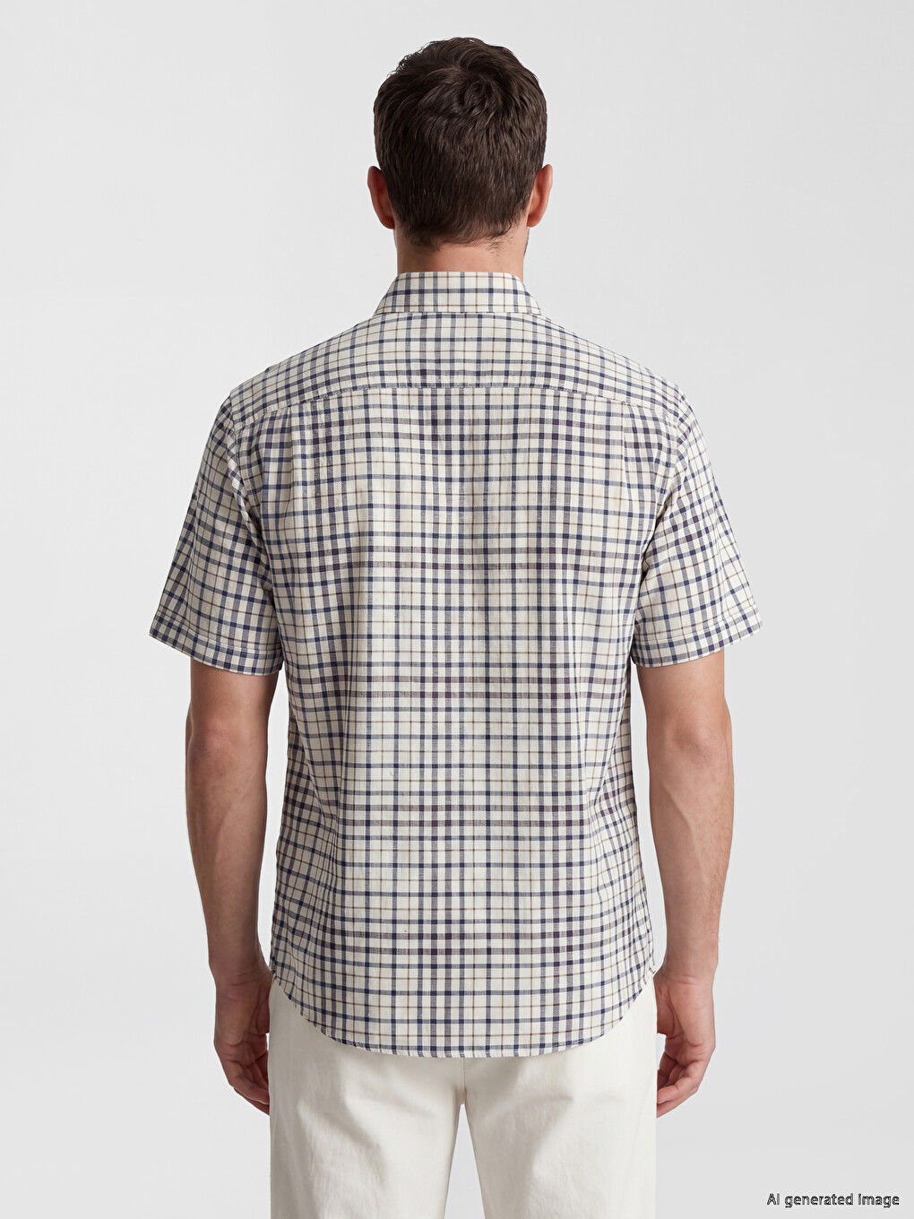 Regular Fit karirana poplin muška košulja-2