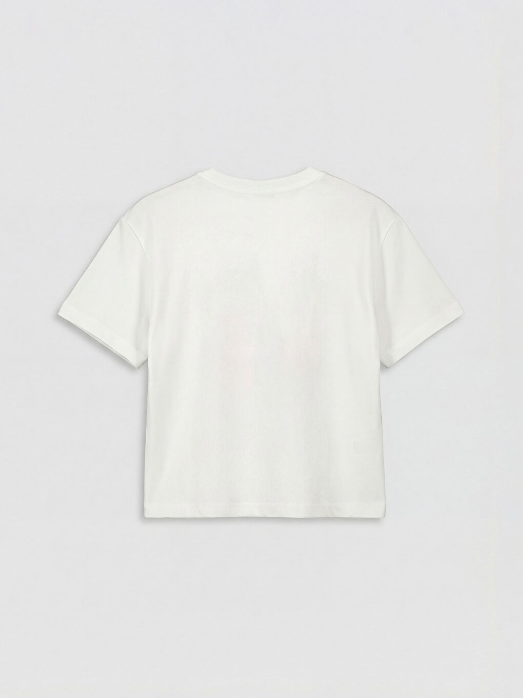 Ekru Bisiklet Yaka Tom ve Jerry Baskılı Kız Çocuk Tişört-1